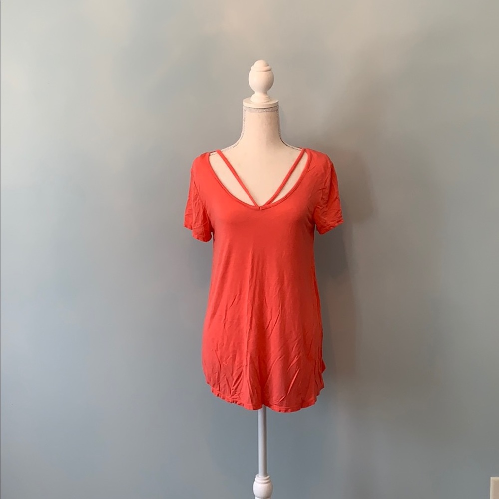 Coral Strappy Tee